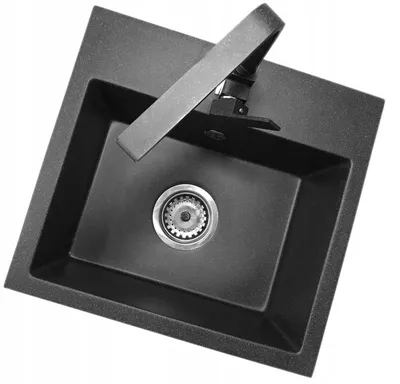 Obrázok produktu pre Granitan – granitový drez – kuchynský drez – 45 × 42 cm – s batériou – umývadlo