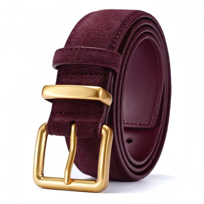 Image de Ceinture pour femme en daim, couleur bordeaux