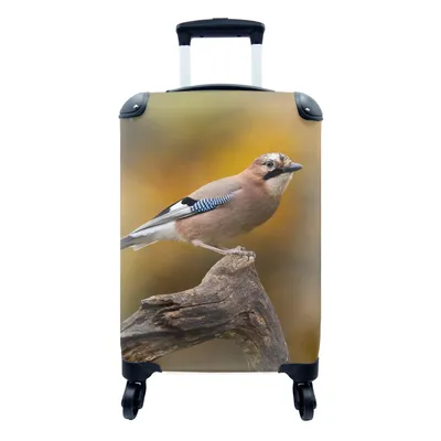 Produktbild von MuchoWow® Koffer Handgepäck Trolley Rollkoffer Kleine Reisekoffer mit 4 Rollen - Vogel - Zweig - Eichelhäher - Cabin Size < 55x40x23 cm & 55x40x20 cm - Fotokoffer - Kabinenkoffer - Boardgepäck - Reise-Box - Reisekoffer - Reisegepäck - Koffer mit Bild - Trolley für Kinder