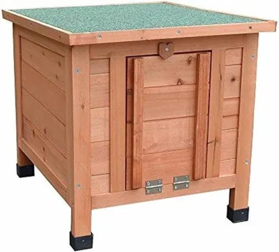 Produktbild von Famanu Katzenhaus für Draußen - Wetterfestes Katzenhaus aus Holz