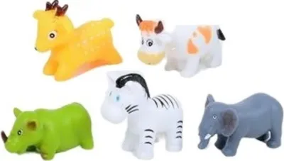 Imagen del producto de Figuras de animales de safari de goma, juego de 5 unidades