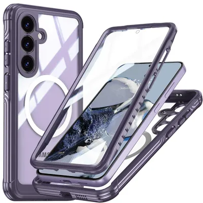 Immagine prodotto di Per Samsung Galaxy S25 Plus MagSafe 360 gradi Full Body Hybrid Case Bumper viola