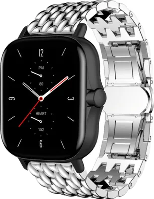 Produktbild von Strap-it Amazfit GTS 2 Stahl-Drachenarmband (Silber)