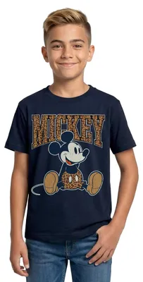 Produktbild von Mickey & Minnie Mickey Mouse Leo Look Teenager T-Shirt, 134/146 (9-11 Jahre), Navy