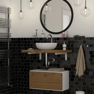 Produktbild von ML-Design 2er Set Wandkonsole Winkel L-Form für Waschtisch, 400x150 mm, Weiß, aus Stahl, Design Waschtischhalterung, Wandhalterung für Waschtischplatte Waschbecken, Konsolenträger Regalträger Regalhalter