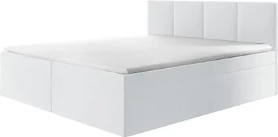 Produktbild von Bett, Boxspringbett STAR mit Bonell-Matratze, OHNE Topper, Bett mit 2 Bettkästen, Doppelbett, 180x200 cm (Kunstleder Weiß - Madryt 120 , Ohne Topper)