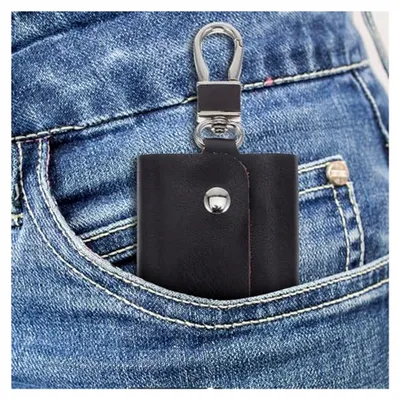 Produktbild von Herren Schlüsselaufbewahrung aus Leder mit Druckknopf – Praktische Tasche für Autoschlüssel, Pflegeleichtes und Zeitloses Design für den Alltag