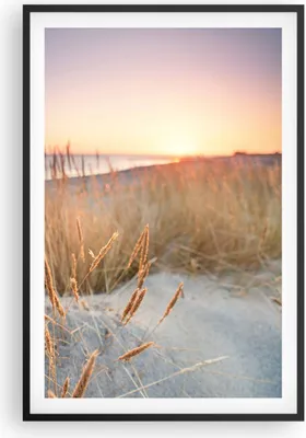 Produktbild von Gerahmtes Poster - Schwarzer Rahmen - Sonne Vögel Sand - 61x91,5 cm - Wand Bild - Wanddeko - Wandbilder - Kunstposter - Wandposter - Bilderrahmen - Bilder - Kunstdruck Wanddekoration - P2BPA61x91-4810