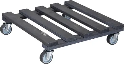 Produktbild von WAGNER Pflanzenroller PALETTI 38 x 38 x 9,5 cm, außen & innen, Holz, anthrazit, Softrollen, Tragkraft 120 kg, EU Ware - 20041201