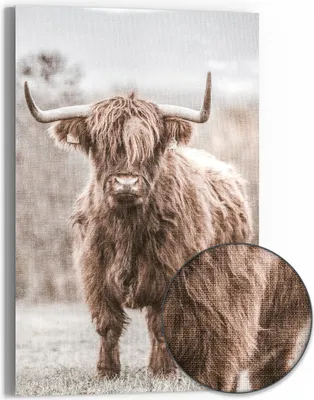 Produktbild von DEQORI Hybrid Leinwand Bild 60x90 cm 'Majestätische Stille' Wandbild Glas flach modern