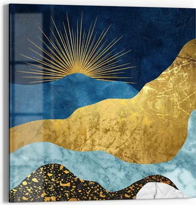Produktbild von DEQORI Glasbild Echtglas 50x50 cm 'Lichtspiel der Dämmerung' Wandbild Bild modern Deko