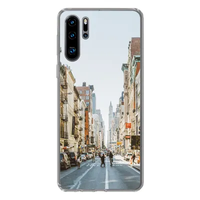 Produktbild von MuchoWow® Handyhülle Schutzhülle Hülle für Huawei P30 Pro Belebte Straße in New York Silikon Softcase Handy Hülle - Schutzdeckel