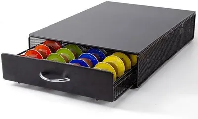 Image de Boîte à capsules de café pour 40 capsules - Permet de ranger vos capsules de café - Pièce unique - Design métallique