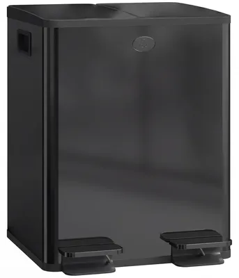 Produktbild von HOMCOM Mülleimer 2 x 20L Mülltrennsystem Edelstahl mit Softclose Deckel Schwarz