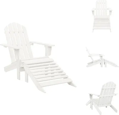 Image de vidaXL Fauteuil de jardin avec repose-pieds bois blanc - Chaises de jardin
