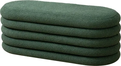 Produktbild von SVITA BLOSSOM XL Hocker mit Stauraum Sitzhocker Ottomane Boucle-Bezug Dunkelgrün