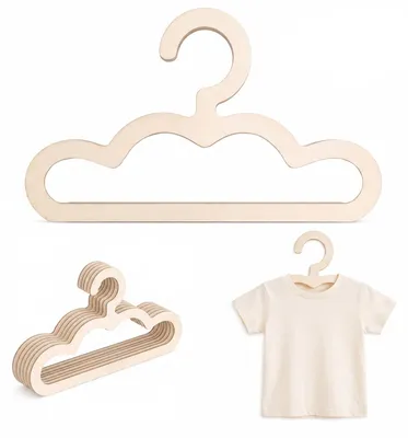 Imagen del producto de Perchas de madera con forma de nube, de 22 x 12,5 cm, paquete de 20 unidades, para ropa infantil