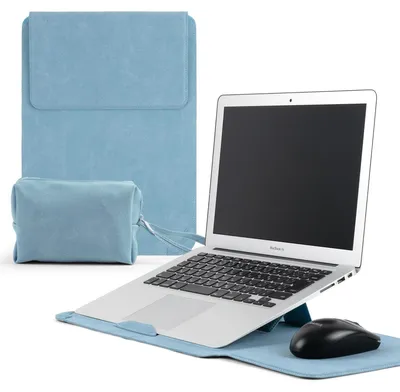 Immagine prodotto di Custodia per laptop Solidchoice, 15-16 pollici, in blu, con funzione supporto