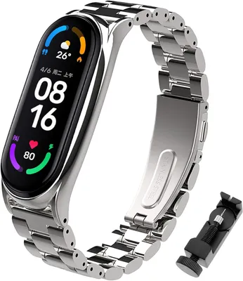 Imagen del producto de Pulsera de acero inoxidable ajustable para Xiaomi Mi Band 4/5/6, correa para rastreador de actividad física