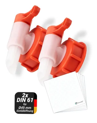 Productafbeelding van Trevendo 2 stuks schenktuit voor kunststof jerrycan met 5 etiketten om op te schrijven