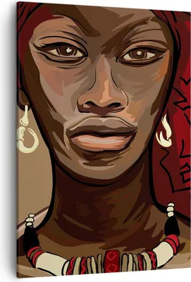 Produktbild von Bild auf Leinwand - Leinwandbild - Einteilig - eine frau afrika - 50x70cm - Wand Bild - Wanddeko - Wandbilder - Leinwanddruck - Kunstdruck - Wanddekoration - Leinwand bilder - Wandbild - PA50x70-4120