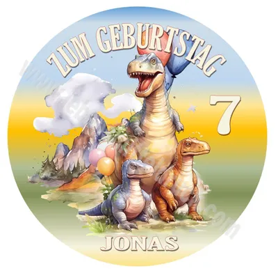 Produktbild von Dinosaurier Tortenbild rund für Geburtstag  20 cm