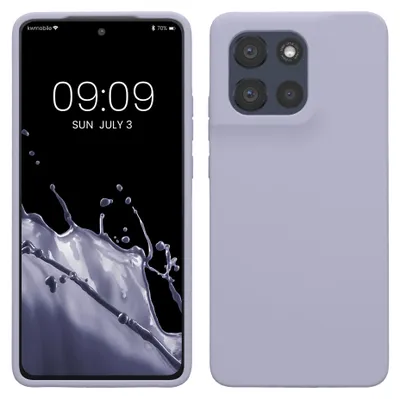 Produktbild von kwmobile Handyhülle für Motorola Moto G86 5G Hülle - Case Silikon - Kabelloses Laden - Schutzhülle Cover in Pastell Lavendel