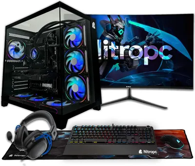 Image de Nitropc Gaming PC Pack Nitro Plus - Intel Core i9-12900KF, NVIDIA RTX 5070 12GB, 32GB DDR4, M.2 1TB, Noir - Monitor 27" 2K