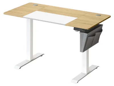 Produktbild von Elektrischer Sitz-Steh-Schreibtisch, verstellbar, Spanplatte/Stahlgestell, pastellgelb-weiß, 60 x 120 cm