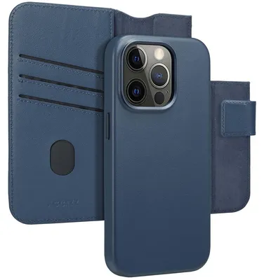 Imagen del producto de Funda Tipo Libro de Cuero 2 en 1 con MagSafe para Apple iPhone 14 Pro - Nightfall Blue