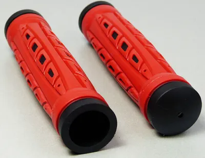 Produktbild von Zweikomponenten Fahrradgriffe Rot Schwarz 130mm Länge Standardlenker 20-22mm