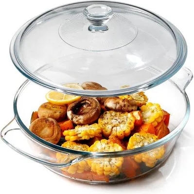 Produktbild von Famanu Glasbräter 1,7 Liter mit Deckel - Kleine Runde Form