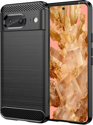 Produktbild von Conie Silikon Schutzhülle für Google Pixel 8 Tasche Case Cover Bumper TPU Carbon Look Hülle in Schwarz