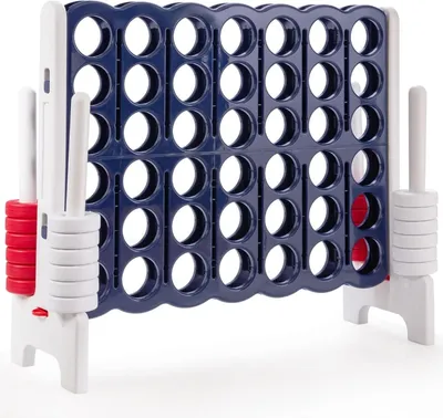 Produktbild von Riesiges Vier-Gewinnt-Spielset, Weiß & Dunkelblau, 120 cm