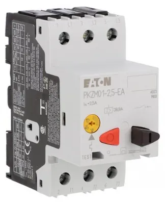 Imagen del producto de Interruptor de protección de motor PKZM01-2,5-EA, 3 polos, 0,75 kW, 1,6-2,5A, referencia 189886