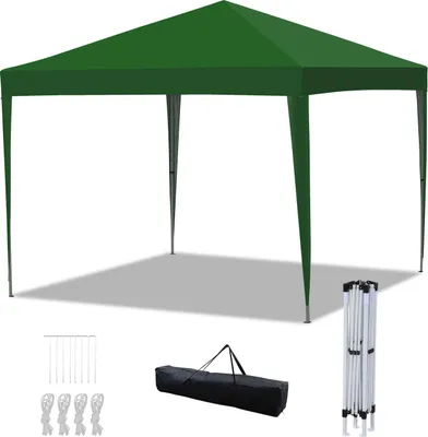 Produktbild von Faziango Faltpavillon 3x3 m wasserdicht – Pavillon faltbar mit UV-Schutz 50+, Gartenzelt & Partyzelt, ideal für Garten, Camping, Hochzeit & Strand Grün