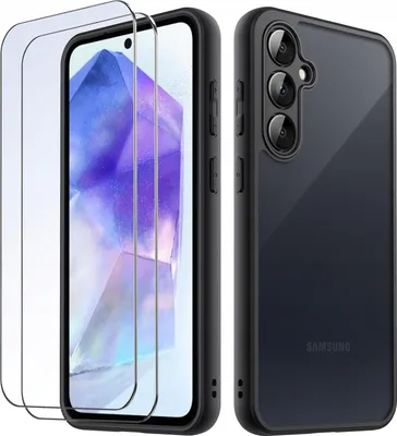 Immagine prodotto di Custodia per Samsung A35 | A55 5G OPACA RINFORZATA NERA SET 2x VETRO