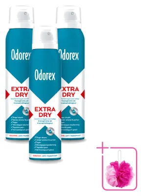 Imagen del producto de 3 unidades de spray antitranspirante Odorex Extra Seco para pieles sensibles - 150 ml - Paquete económico