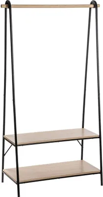 Produktbild von Stojan na ramínka s oblečením, volně stojící regál se dvěma policemi, GARMENT RACK JANO