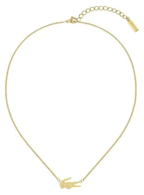 Productafbeelding van Halskettingen met hanger, Lacoste Gold. Verkrijgbaar in lengtes van 43 cm tot 49 cm. Collectie Crocodile - dames