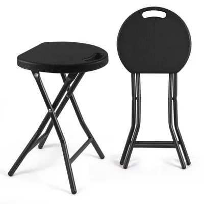 Produktbild von Klapphocker Campinghocker Klapphocker - Set mit 2 Stück - Schwarz - Belastbar bis 136 kg - Für Picknick und Camping