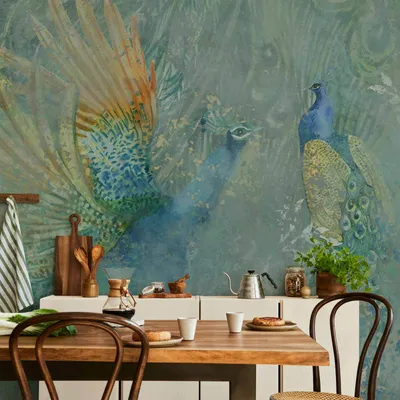 Produktbild von Vlies Fototapete - Peacocks Dancing - Third Variant 250x175 cm Tiere g-C-10038-a-c