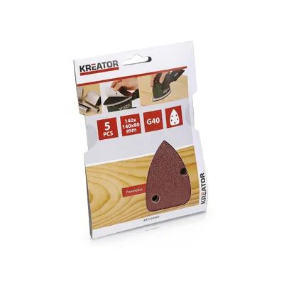 Produktbild von Kreator Schleifblätter 140 x 140 x 80 mm für Dreieckschleifer - Körnung G40 - G40