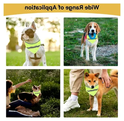 Produktbild von 2 Stück reflektierende Hundehalstücher, Hunde-Camping-Halstuch, Haustier-Schal für Hunde und Katzen (L)