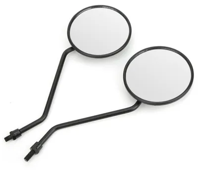 Obrázok produktu pre Zrkadlá na motocykel, okrúhle, 2 kusy, priemer 8 mm, materiál ABS, farba čierna