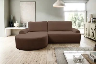 Produktbild von VENASI DREAM Links Ecksofa mit Schlaffunktion und Bettkasten Eckcouch Sofa L Form Schlafsofa BRAUN