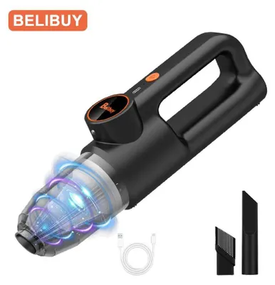 Produktbild von Tragbarer Staubsauger - Handstaubsauger - Kabellos - Wiederaufladbarer Li-Ion-Akku - 45 W - Akkulaufzeit 1 h - Für Auto und Zuhause - Tierhaare - Schwarz
