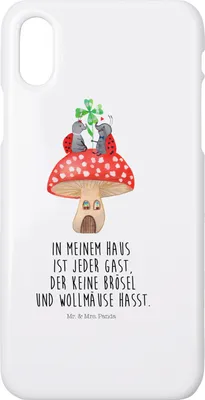 Produktbild von Mr. & Mrs. Panda Iphone 10 Handyhülle Marienkäfer Fliegenpilz - Weiß - Geschenk, Lustige Sprüche, Haus, Handy, Hülle, Cover, Fleigenpilzhaus, X, Wohnung, Zuhause
