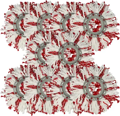Produktbild von vhbw 10x Wischbezug kompatibel mit Leifheit Clean Twist Mop Ergo, Clean Twist Disc Mop, Clean Twist Mop Wischmopp - Ersatzkopf, Mikrofaser Rot Weiß