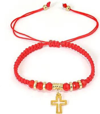Immagine prodotto di Bracciale a maglia con croce - rosso